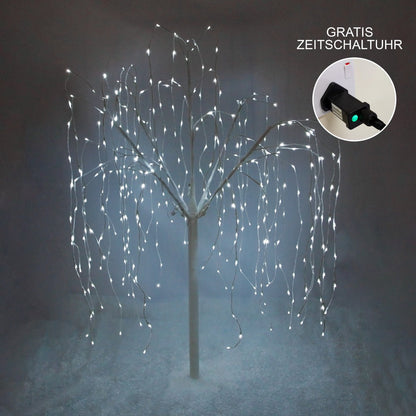 8ft Willow Christmas Tree Light Feature White with LED Lights Cool White