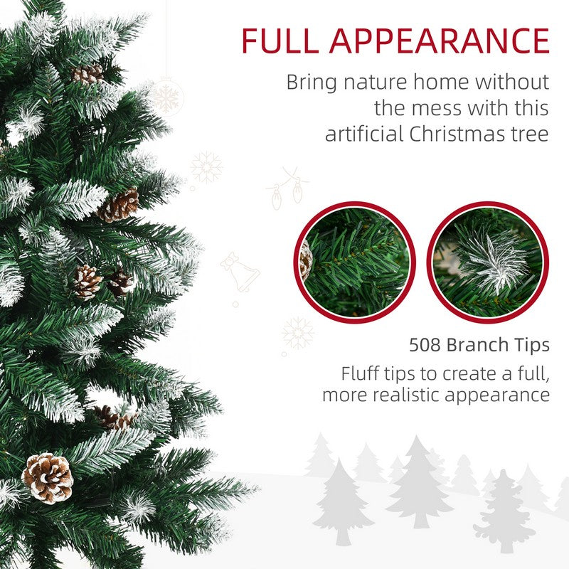 6' Snow Artificial Christmas Tree with Realistic Branches