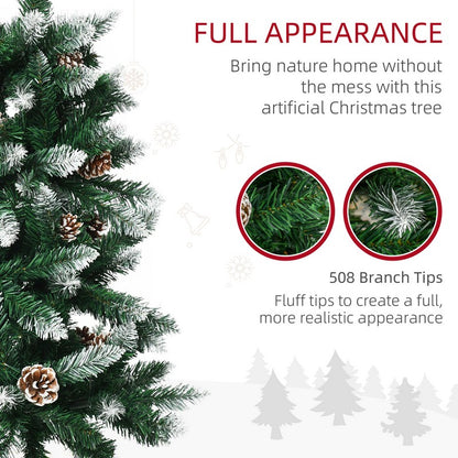 6' Snow Artificial Christmas Tree with Realistic Branches