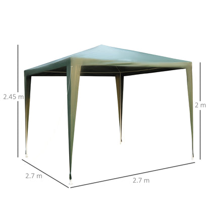 2.7m x 2.7m Garden Gazebo Marquee Party Tent Wedding Canopy OutdoorGreen