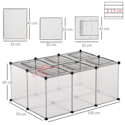 PawHut DIY Pet Playpen with Door Bottom 22 Panels Small Animal Cage for Guinea Pigs