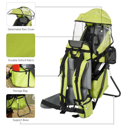 Baby Backpack Carrier for Hiking with Ergonomic Hip Seat Detachable Rain Cover