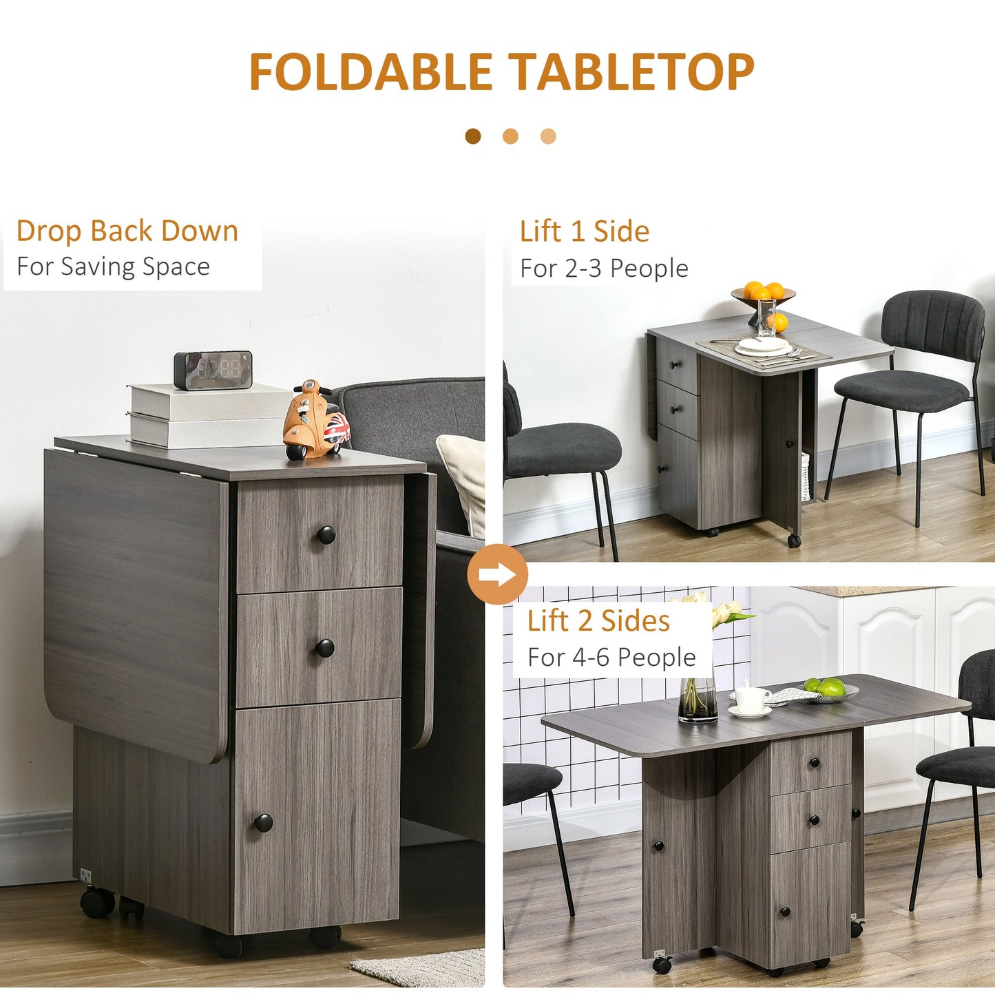 Folding Dining Table for 4-6