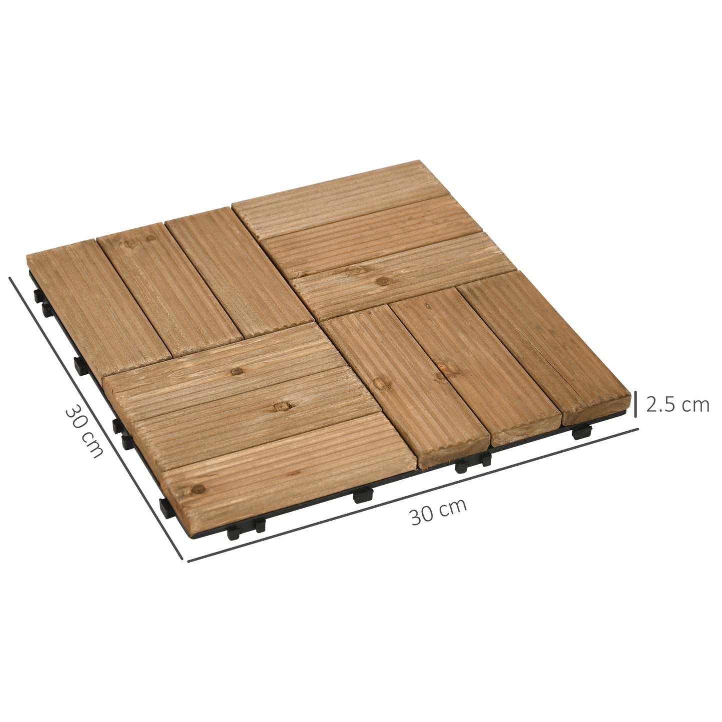 27-Piece Wooden Interlocking Decking Tiles