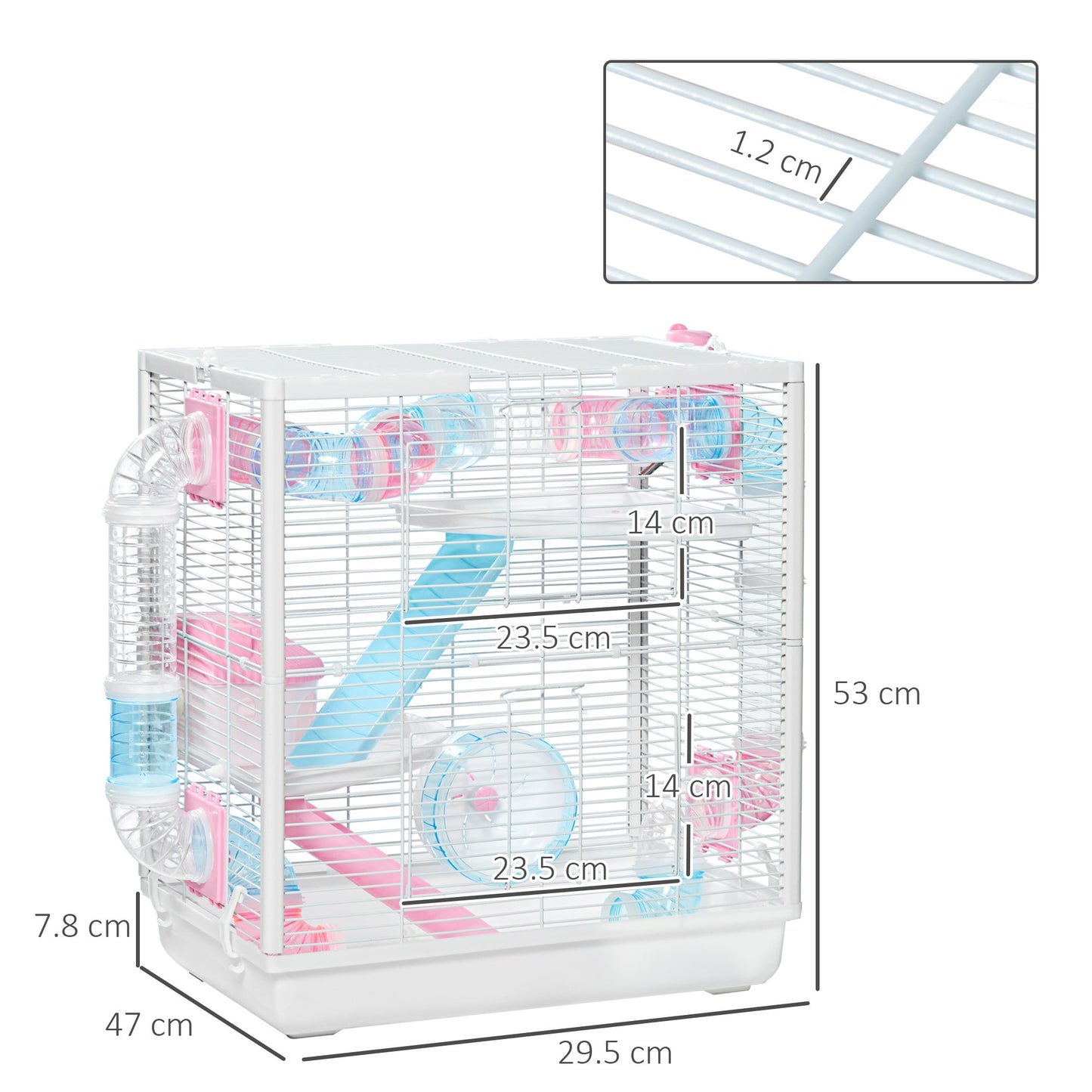 PawHut Hamster Cage for Small Rodents