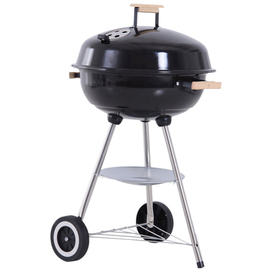 Portable Round Kettle Charcoal Grill BBQ Smoker with Lid Outdoor Heat Control Party Patio Barbecue Garden