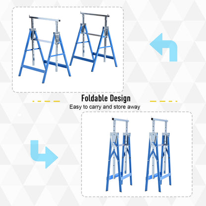 Steel Builders Twin-Set Telescopic Trestle Blue