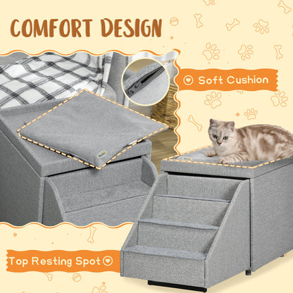 PawHut 2 in 1 Dog Steps Ottoman