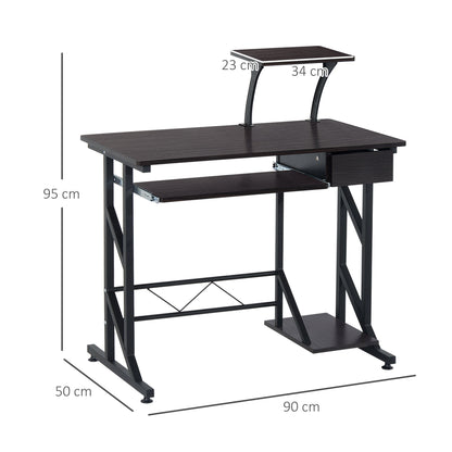 Homcom Computer Desk With Display Stand