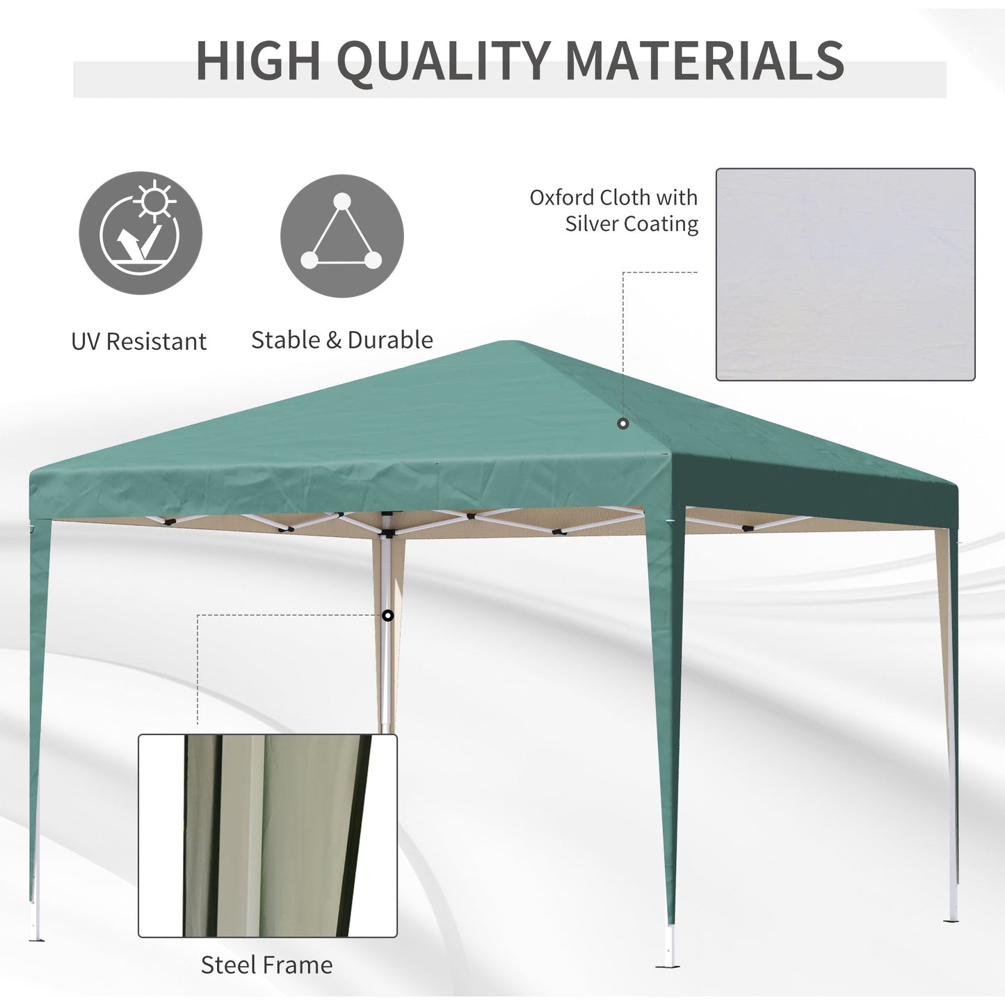 3 x 3 meter Garden Heavy Duty Pop Up Gazebo Marquee Party Tent Folding Wedding Canopy-Green