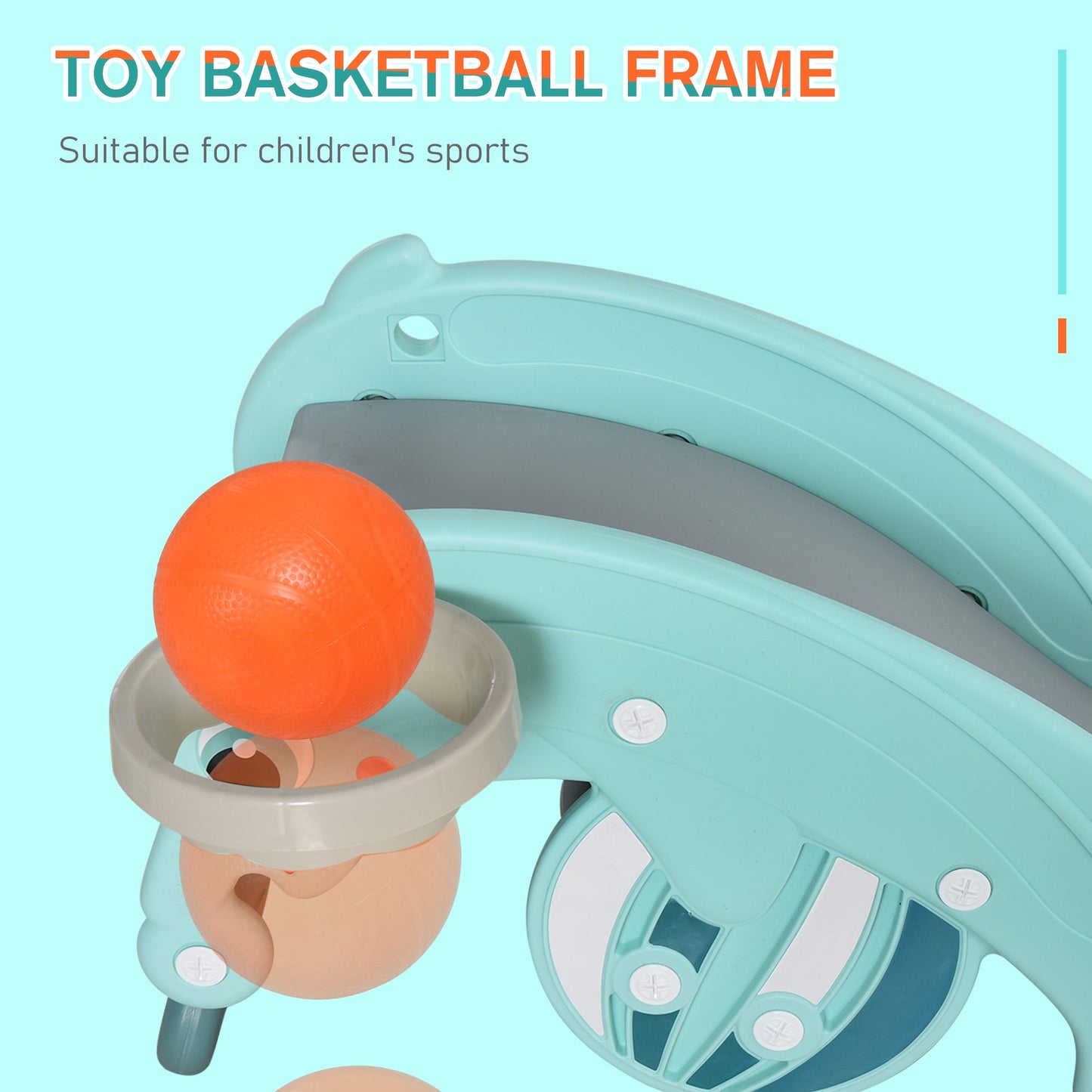 3-in-1 Baby Rocking Horse Portable Slide Basketball Hoop Equipment Indoor Outdoor Playground Toy