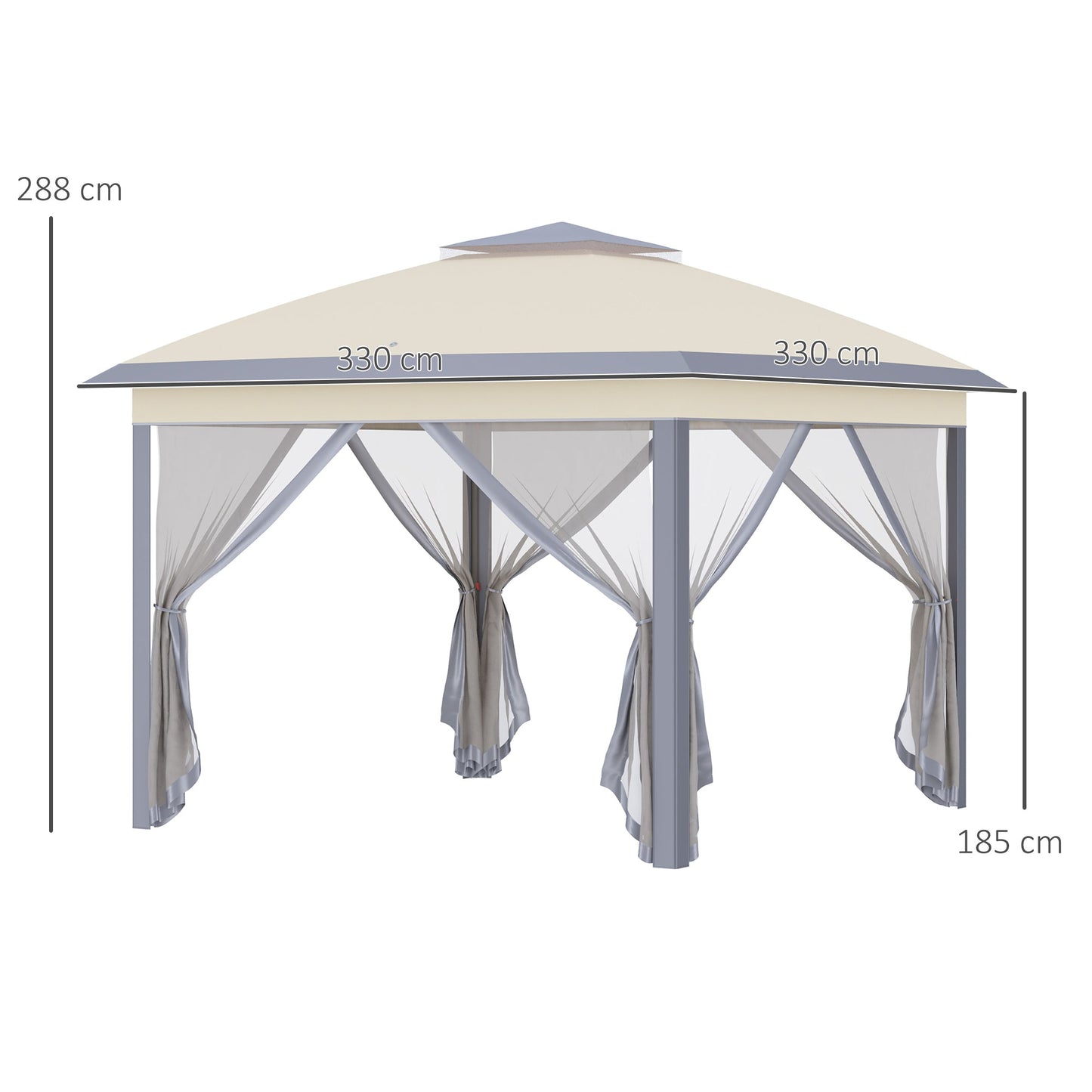 Outsunny 330cm x 330cm Pop Up Canopy