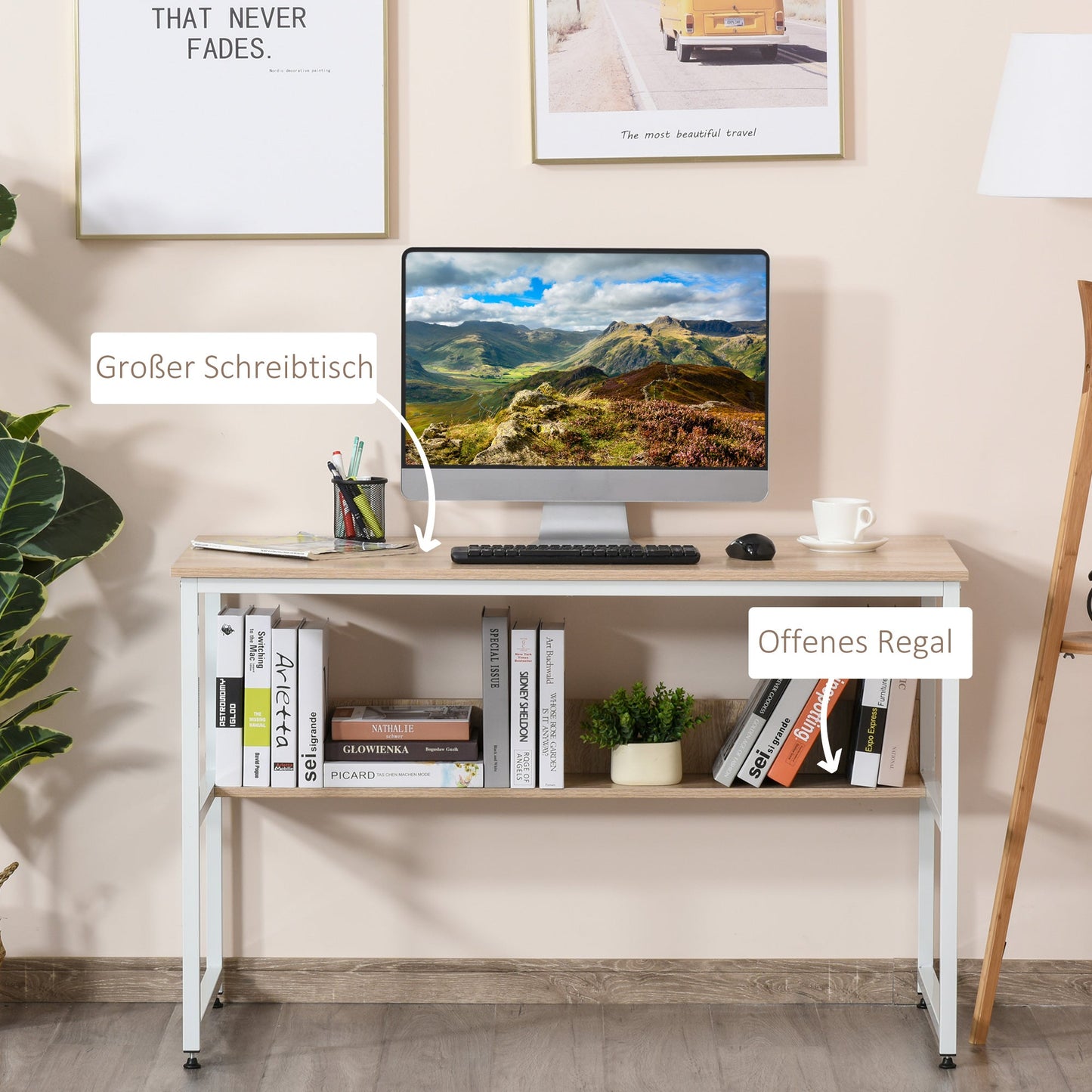 Computer Desk with Storage Shelf