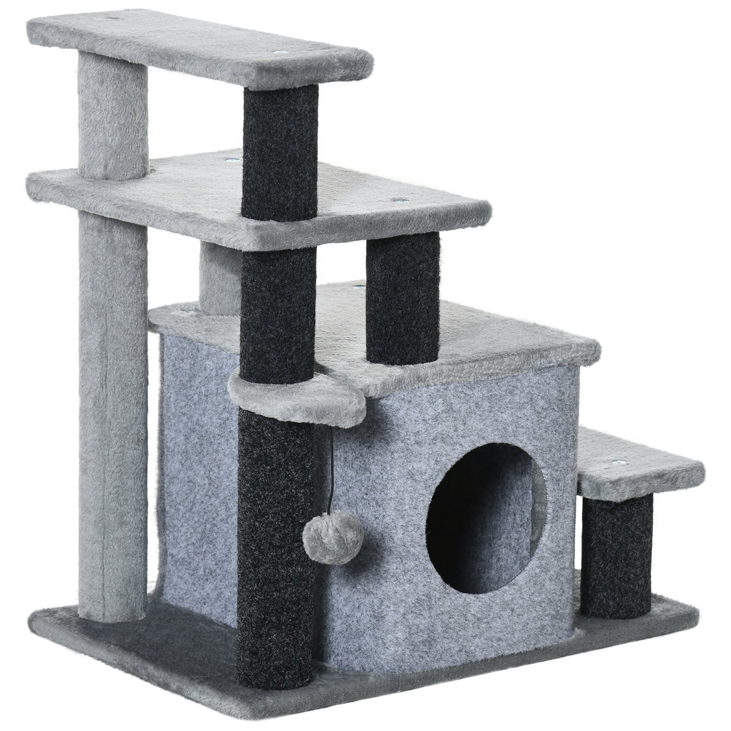 PawHut 3-Step/ 4-Step Adjustable Height Pet Stairs