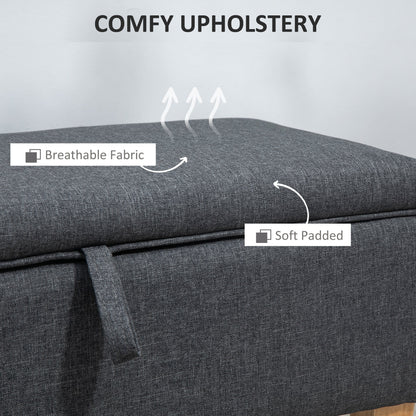 Linen-Look Storage Ottoman