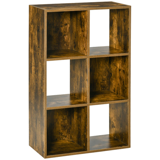 Six-Cube Rustic Industrial Style Shelving Unit