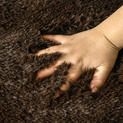 Brown Fluffy Rug