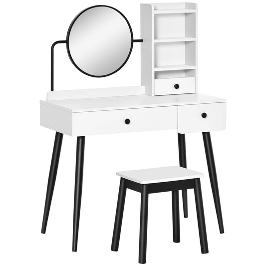 Dressing Table Set with Mirror and Stool