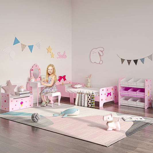 ZONEKIZ Princess-Themed Kids Toddler Bed w/ Cute Patterns