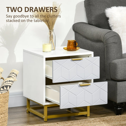 Bedside Table with 2 Drawers