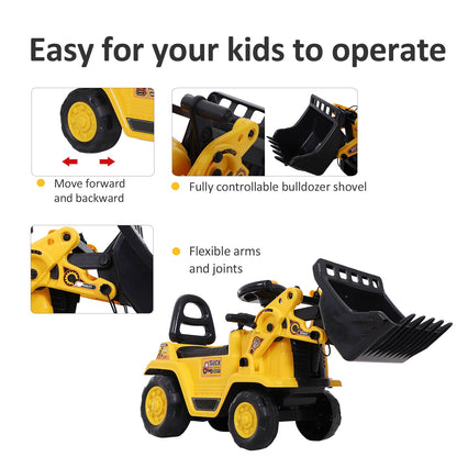 3 in 1 Ride On Toy Bulldozer Toddler Digger Excavator Scooter Storage Cart Toilet Pretend Play Construction Truck