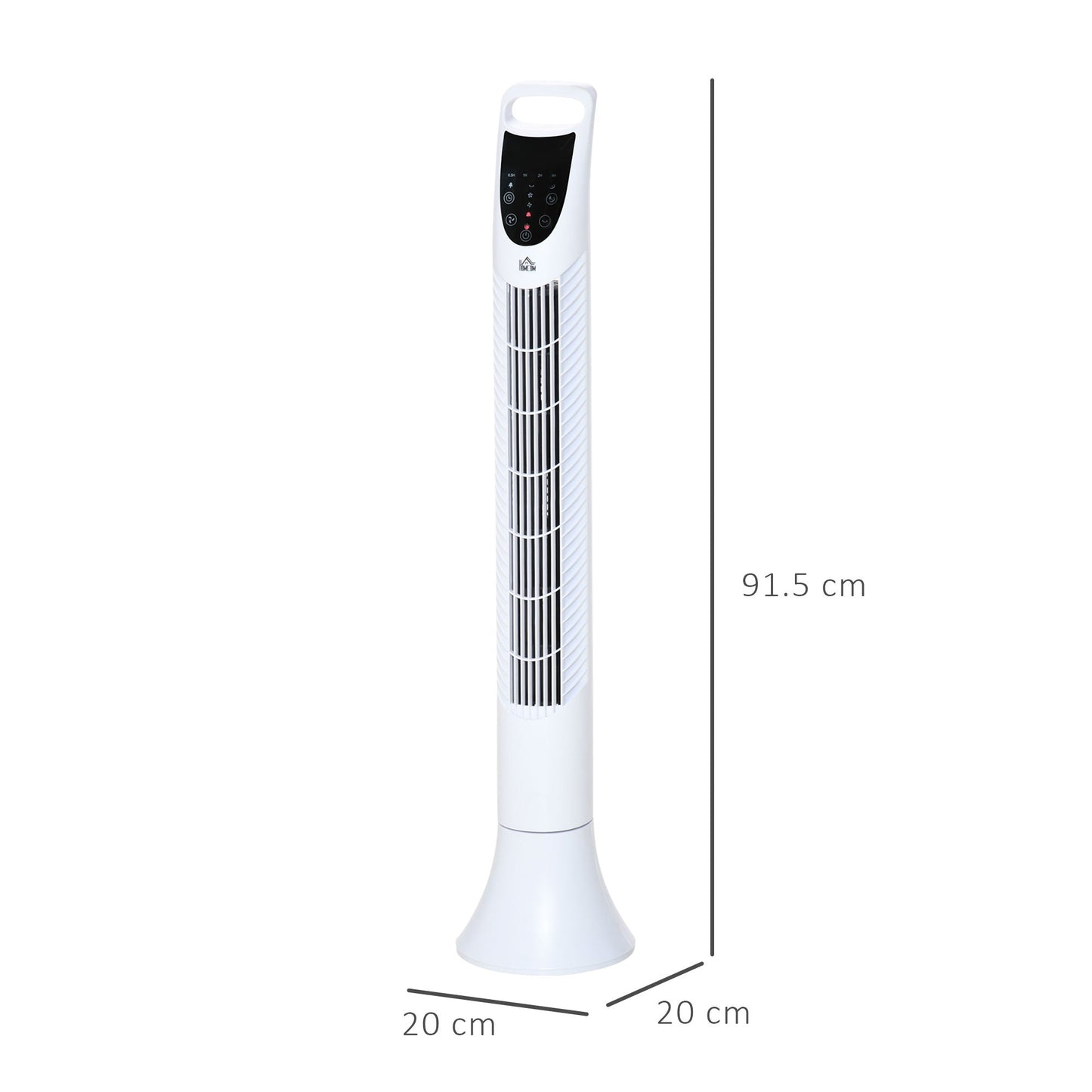 Oscillating Three Speed Tower Fan With Timer & Remote Control White