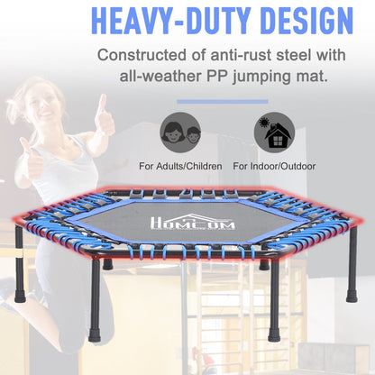 40" Mini Hexagon Steel Frame Trampoline with Anti-slip Rubber Pads Blue