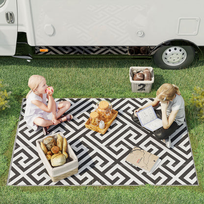 121 x 182 cm4x6ft Outdoor Rug Reversible Mat Plastic Straw Rug Portable RV Camping Mat for Garden Deck Picnic Indoor