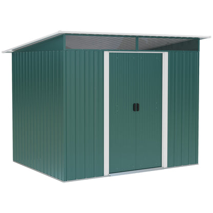 Lightsky 8.5 x 6' Double Door Pent Garden Shed Steel Green by Steadfast