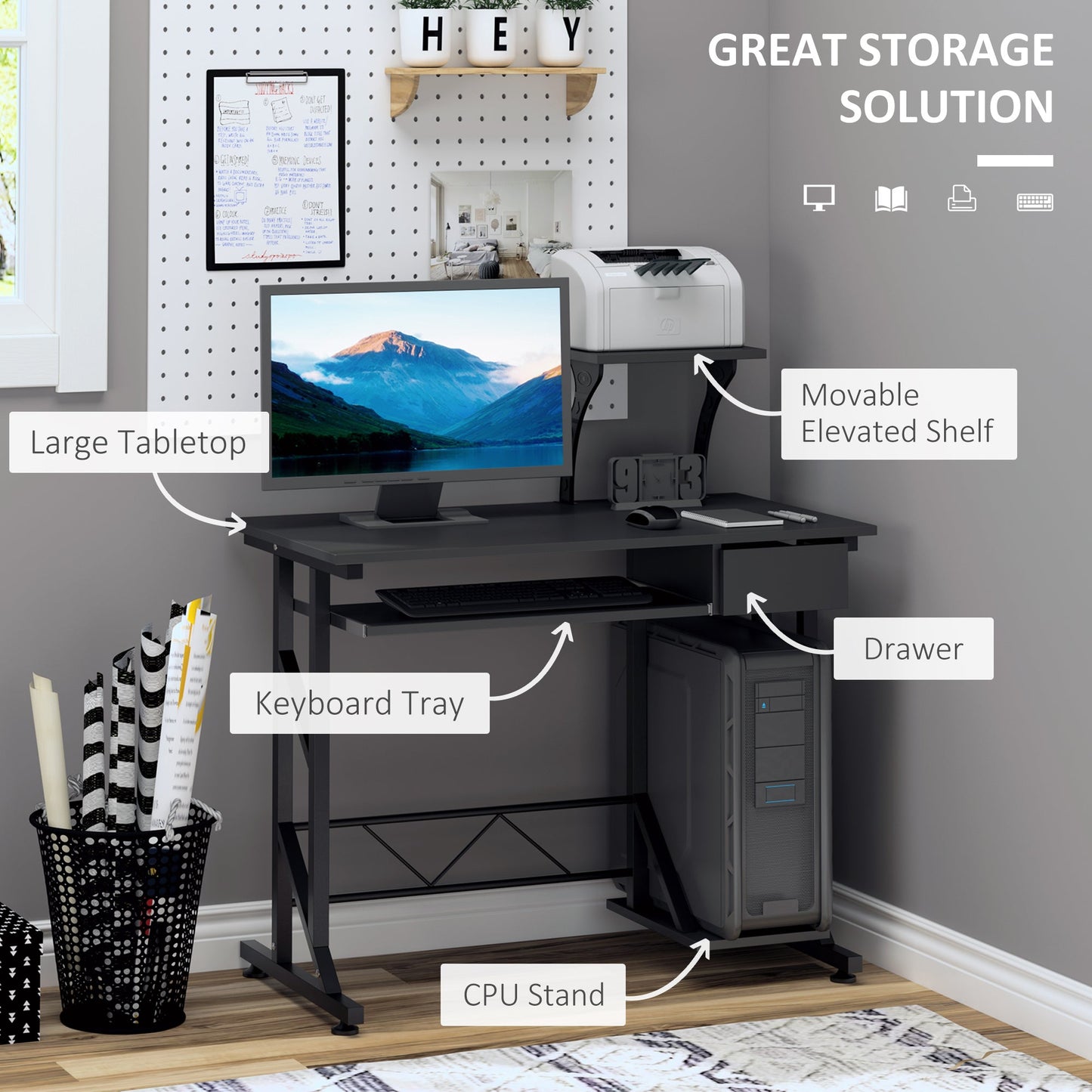 Computer Desk with Display Stand