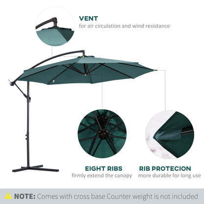 3M Garden Banana Parasol Hanging Cantilever Umbrella with Crank Handle