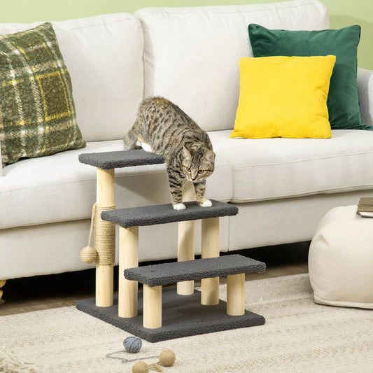 PawHut 48cm Three-Step Cat Tree