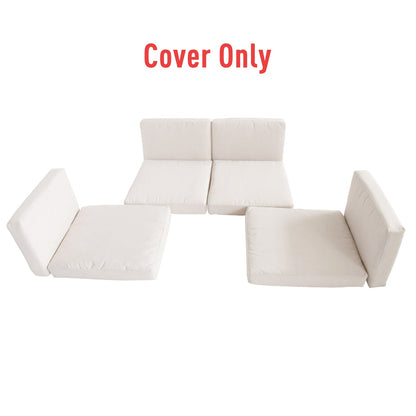 Replacement Cushion Cover Garden Rattan Patio Furniture Seat Cover Polyester Outdoor Cream White- No Cushion Included