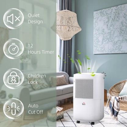 10L/Day 2200ML Portable Quiet Dehumidifier with WiFi Smart App Control