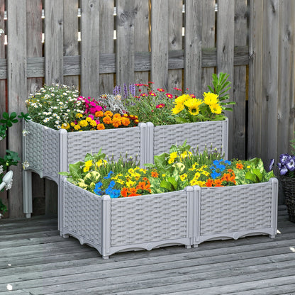 Raised Flower Bed Vegetable Herb Plant Stand Lightweight - 40L x 40W x 44H CM