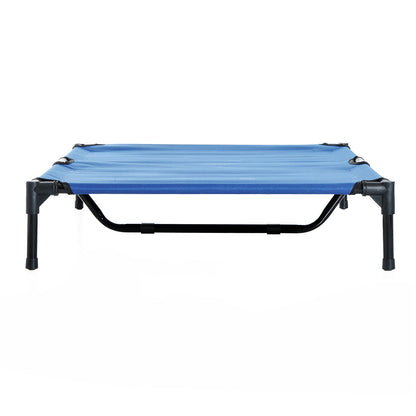 Pawhut Large Dogs Portable Elevated Fabric Bed For Camping Outdoors Blue