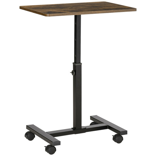 52-84cm Adjustable Mobile Over-Surface Table - Brown