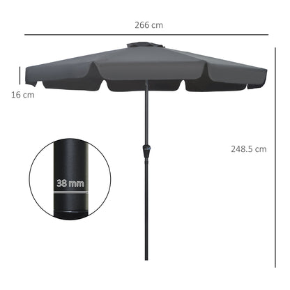 2.7m Patio Parasol Garden Umbrellas Outdoor Sun Shade Table Umbrella with Tilt