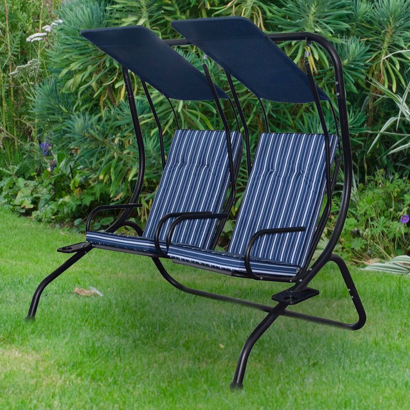 Hartwell Garden Swing Seat by Croft - 2 Seats Blue Cushions - Buy