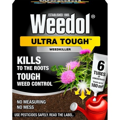 Product photograph of Weedol 6 Pack 25ml Ultra Tough Weed Killer Tubes - 180 Square Metres Coverage from QD stores