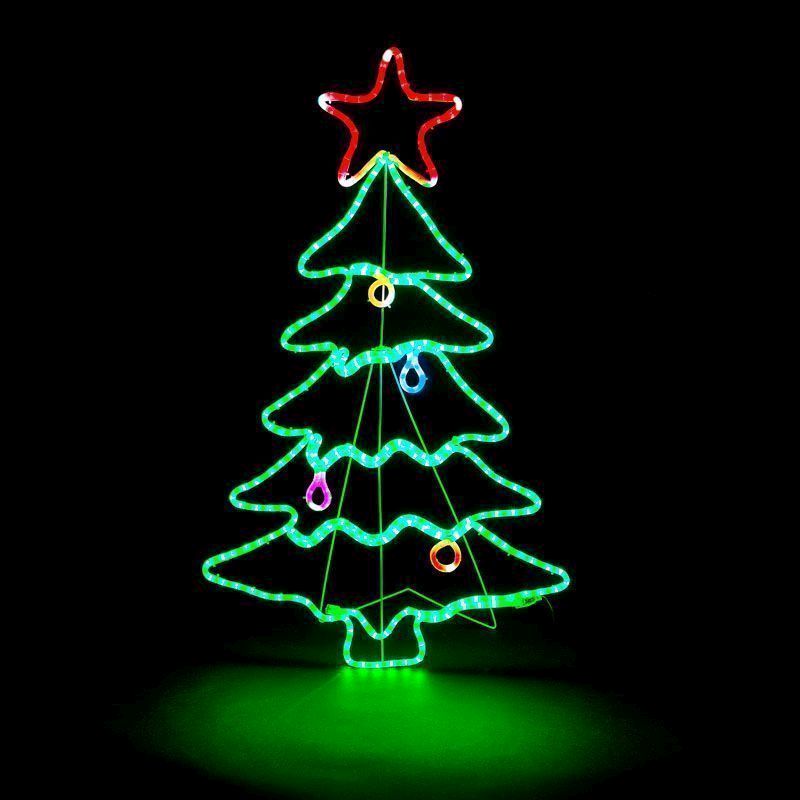 288 LED Multicoloured Outdoor Animated Christmas Tree Mains Rope Light ...