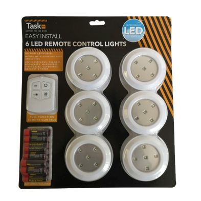 Image of Bright On Remote Control LED Lights 6 Pack