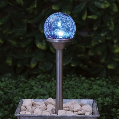 Product photograph of 5 Pack Crackle Solar Garden Stake Light Multicolour Led - 34 5cm By Bright Garden from QD stores
