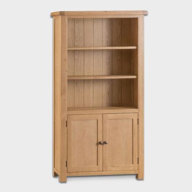 See more information about the Cotswold Oak Tall Bookcase Natural 2 Doors 3 Shelves