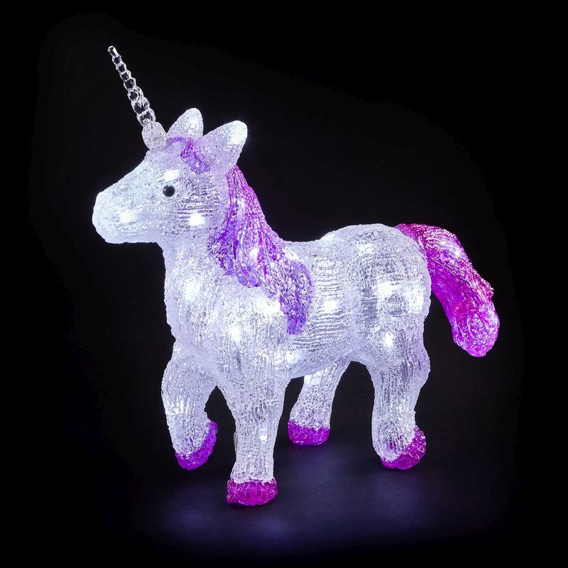Small Outdoor Light Up Acrylic Unicorn 34cm - Buy Online at QD Stores