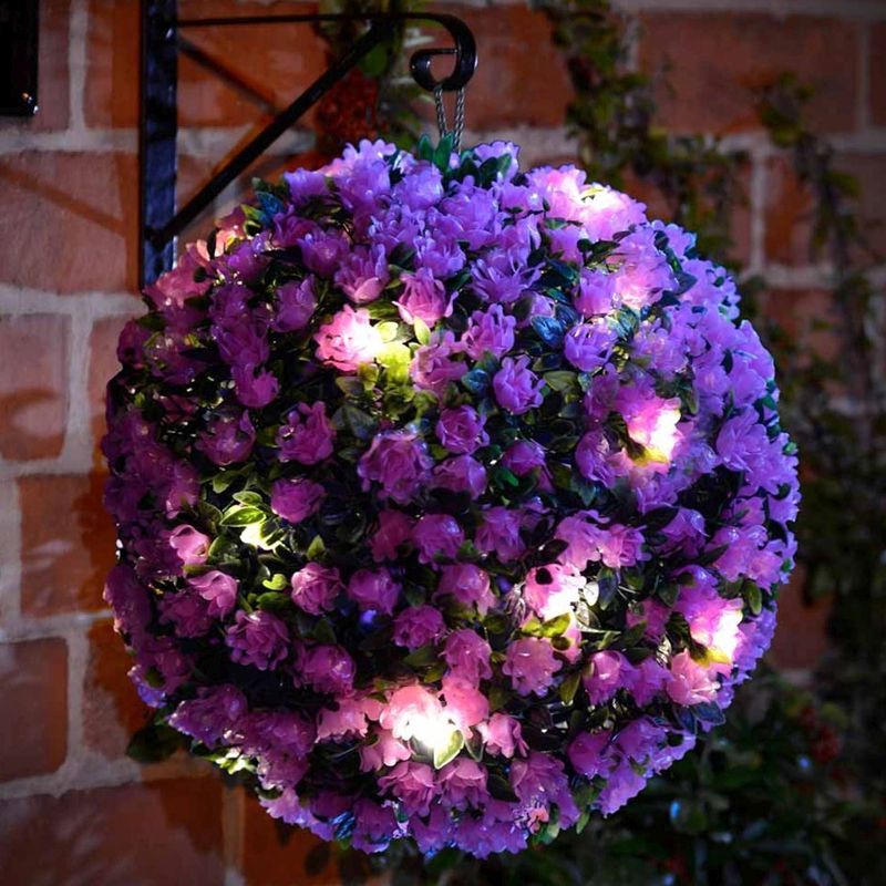 Solar Garden Light Purple Topiary 20 Warm White LED - 28cm by Bright Garden