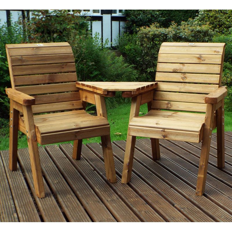 2 Seat Tete-a-tete Companion Garden Bench & Table Gold Series - Buy Online at QD Stores