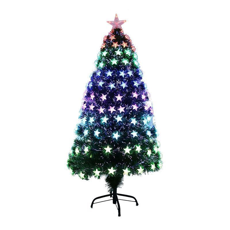 4ft Fibre Optic Christmas Tree Artificial - with LED Lights Multicoloured 