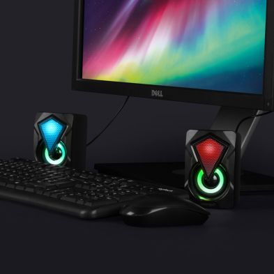 Product photograph of Led Gaming Speaker Set Usb 6w from QD stores