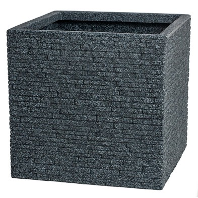 Product photograph of Strata Small Square Slate Planter from QD stores